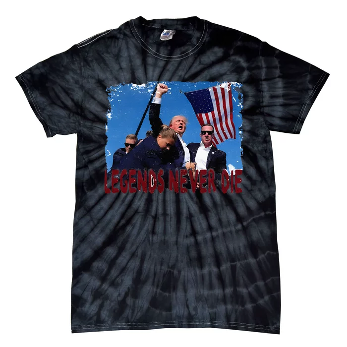 Trump 2024 Legends Never Die Survived Shot At Election Rally Tie-Dye T-Shirt