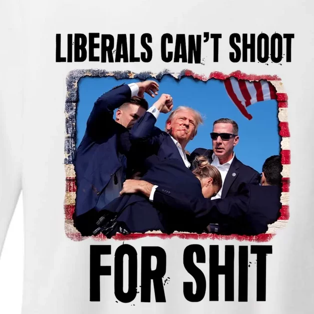 Trump 2024 Liberals Cant Shoot For Shit Womens CVC Long Sleeve Shirt