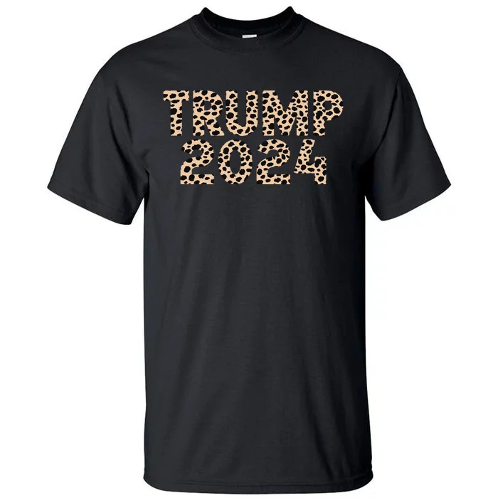 Trump 2024 Leopard Print Support Graphic Tall T-Shirt