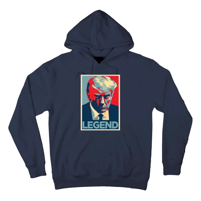 Trump 2024 Legend Poster Mugshot Colorblock Hoodie