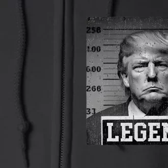 Trump 2024 Mugshot President Legend Full Zip Hoodie