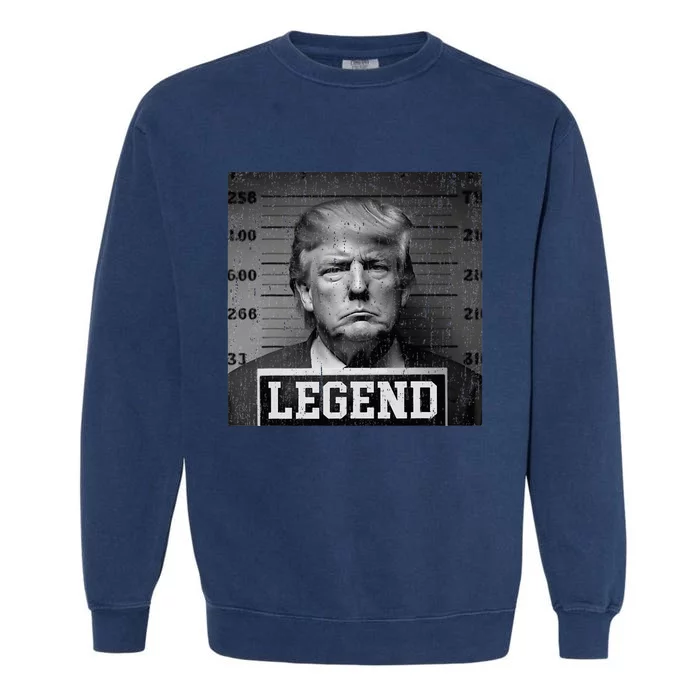 Trump 2024 Mugshot President Legend Garment-Dyed Sweatshirt