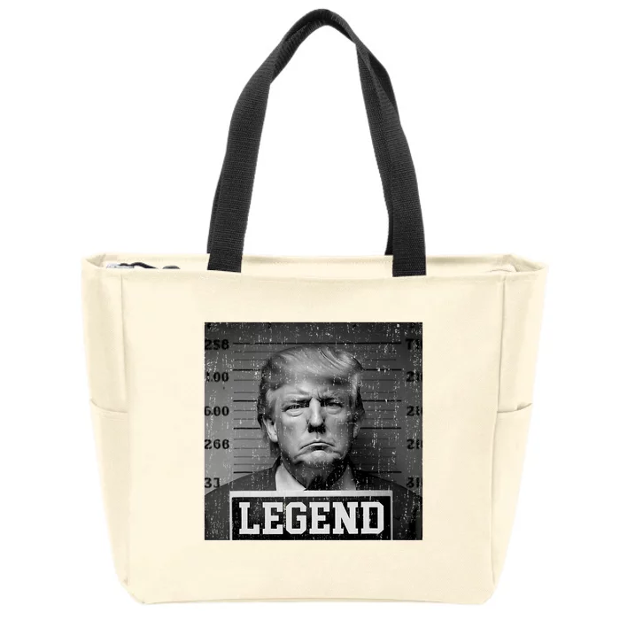 Trump 2024 Mugshot President Legend Zip Tote Bag