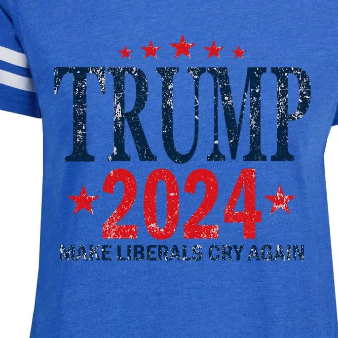 Trump 2024 Make Liberals Cry Again Us President Election Enza Ladies Jersey Football T-Shirt