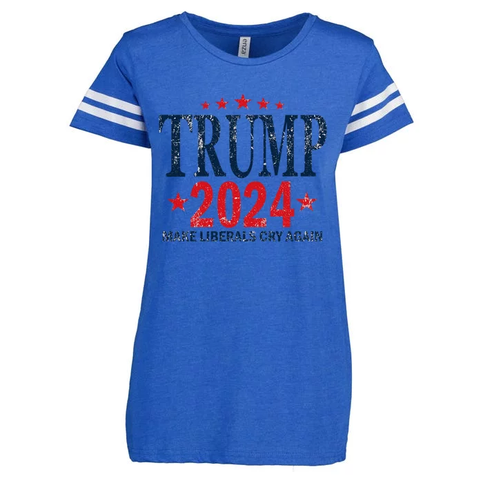 Trump 2024 Make Liberals Cry Again Us President Election Enza Ladies Jersey Football T-Shirt