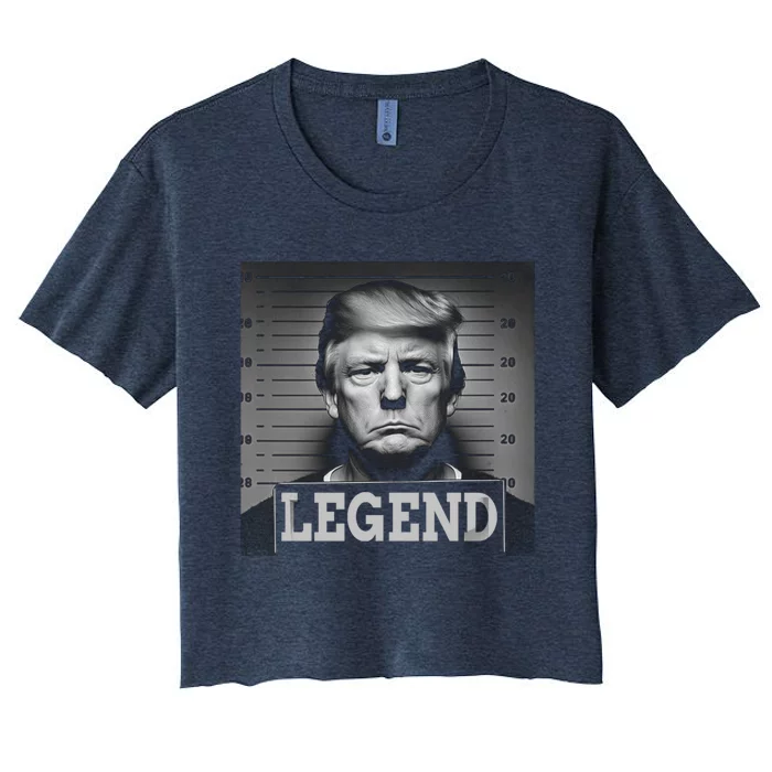 Trump 2024 Mugshot President Legend Election Free Trump Women's Crop Top Tee