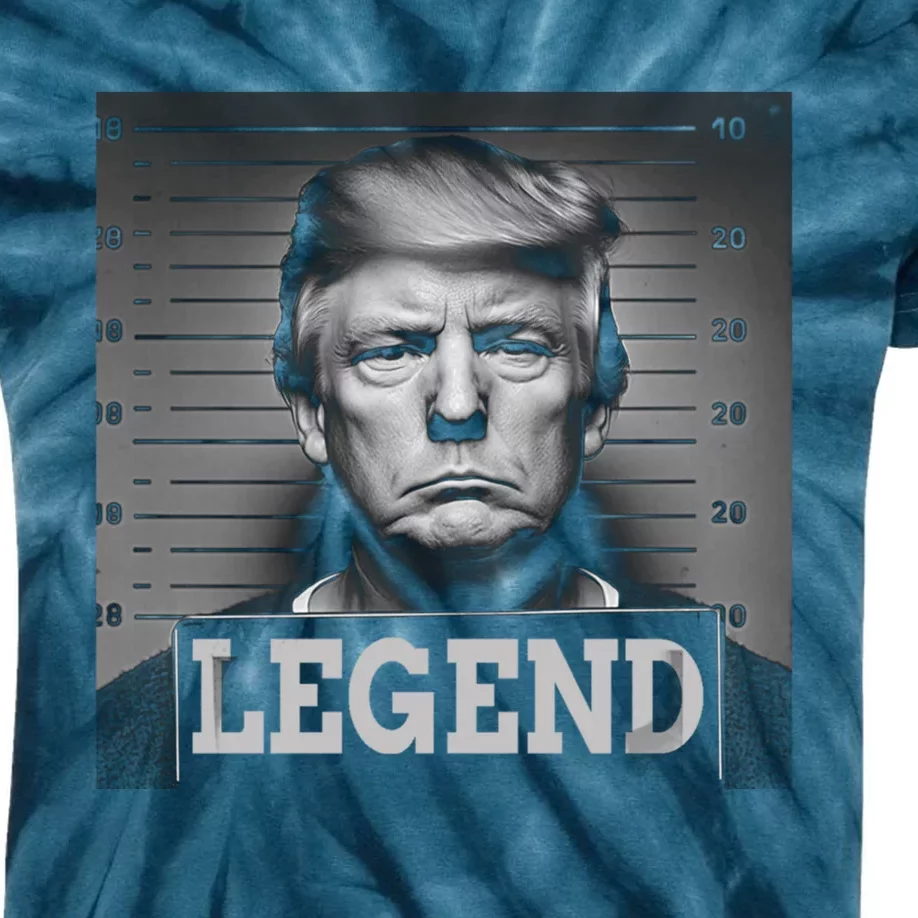 Trump 2024 Mugshot President Legend Election Free Trump Kids Tie-Dye T-Shirt