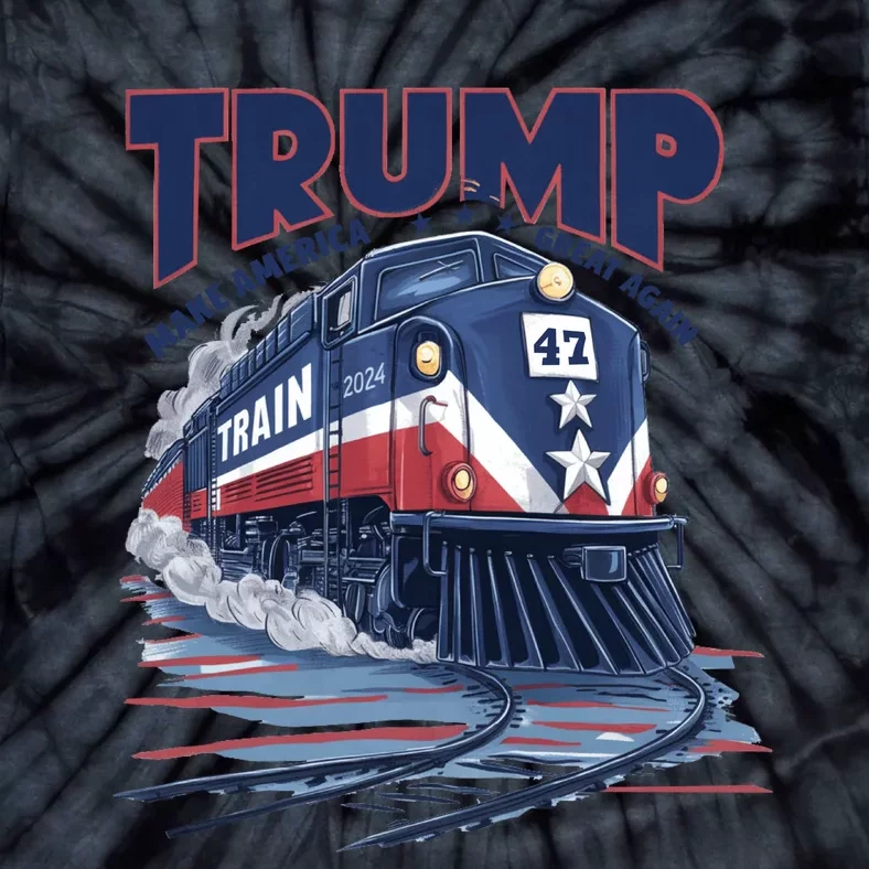 Trump 2024 Make America Great Again Train Graphic Tie-Dye T-Shirt