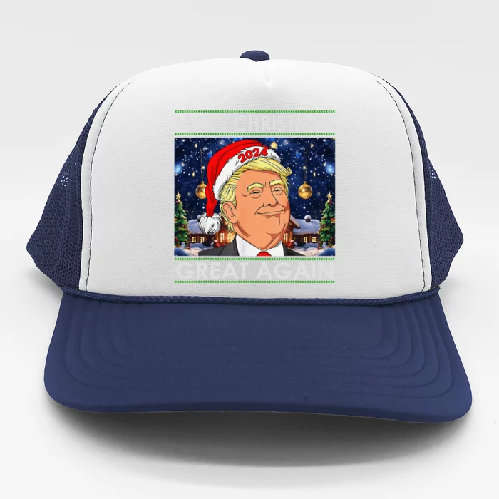 Trump 2024 Make Christmas Great Again Trucker Hat