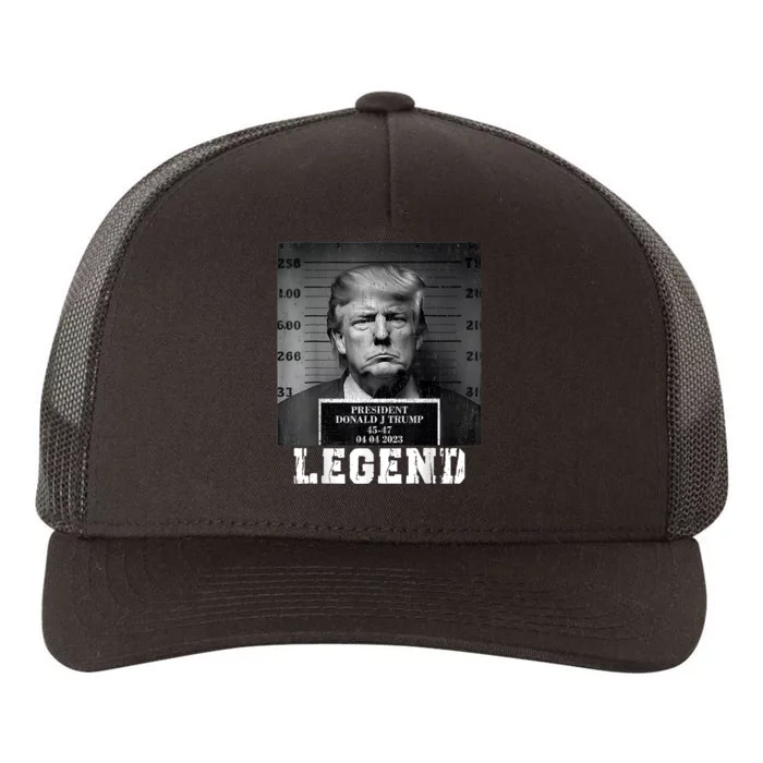 Trump 2024 Mugshot President Legend Yupoong Adult 5-Panel Trucker Hat