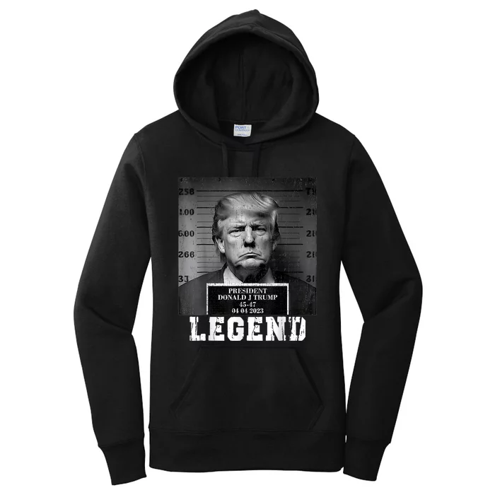 Trump 2024 Mugshot President Legend Women's Pullover Hoodie