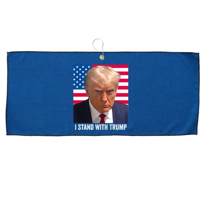 Trump 2024 Mugshot I Stand With Trump Pro Trump Large Microfiber Waffle Golf Towel