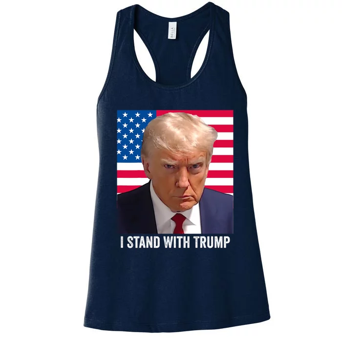 Trump 2024 Mugshot I Stand With Trump Pro Trump Women's Racerback Tank