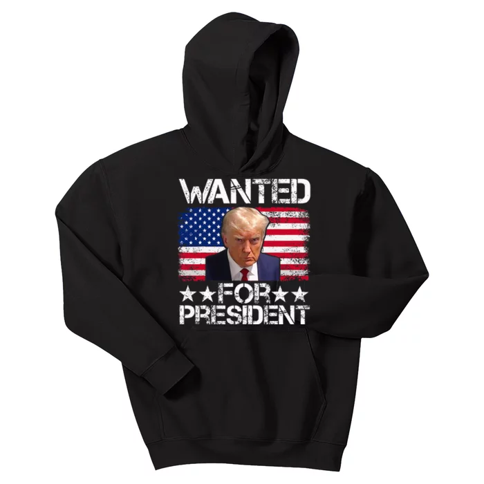 Trump 2024 Mugshot President Legend Kids Hoodie