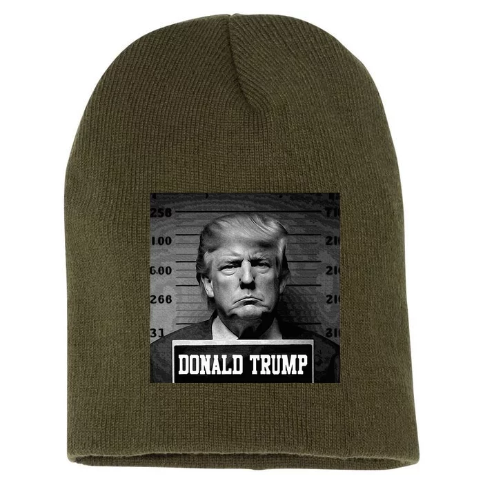 Trump 2024 Mugshot Trump Mug Shot President Short Acrylic Beanie