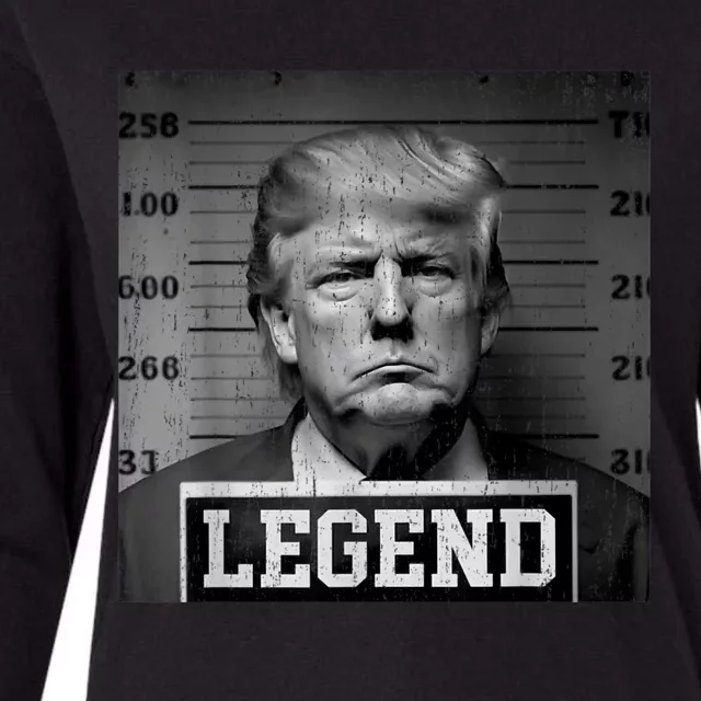 Trump 2024 Mugshot President Legend Womens Cotton Relaxed Long Sleeve T-Shirt