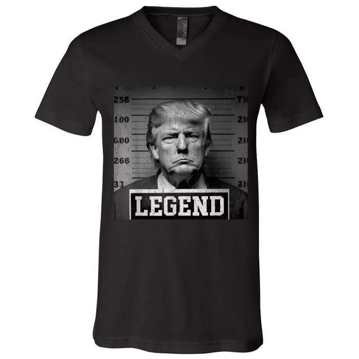 Trump 2024 Mugshot President Legend V-Neck T-Shirt