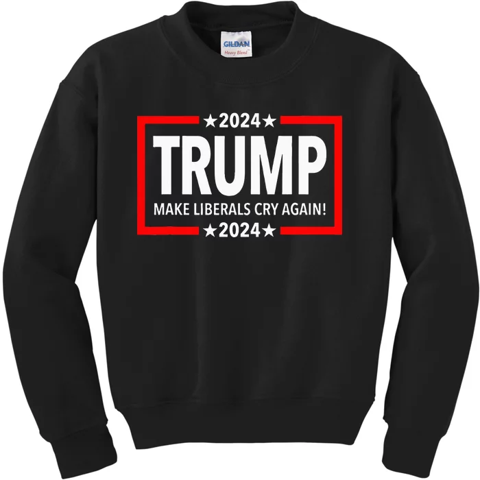 Trump 2024 Make Liberals Cry Again Kids Sweatshirt