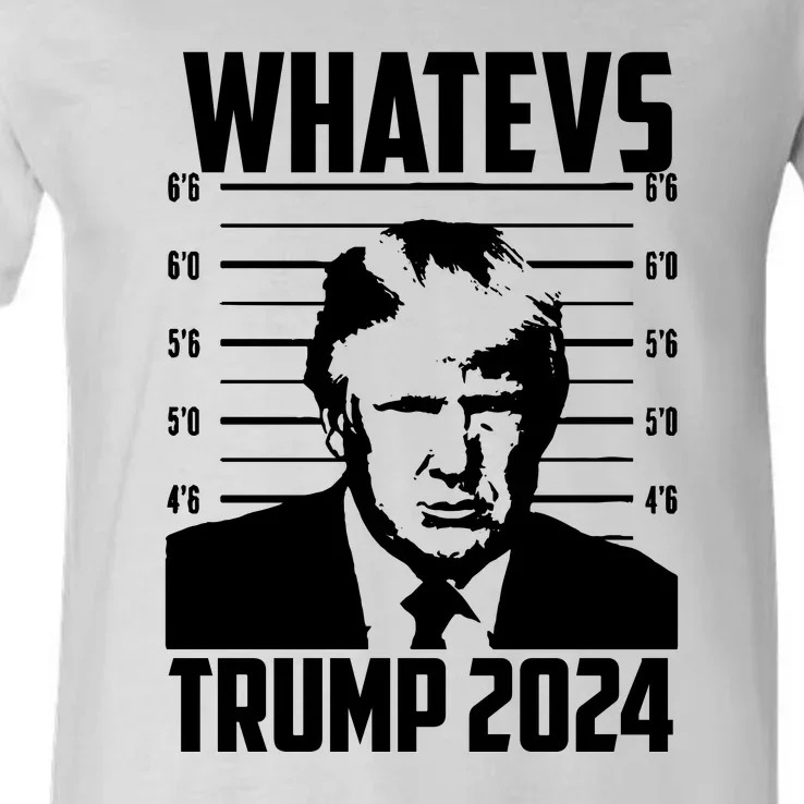 Trump 2024 Mugshot President Whatevs  Trump 2024 V-Neck T-Shirt