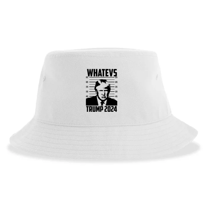 Trump 2024 Mugshot President Whatevs  Trump 2024 Sustainable Bucket Hat