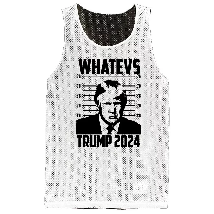 Trump 2024 Mugshot President Whatevs  Trump 2024 Mesh Reversible Basketball Jersey Tank