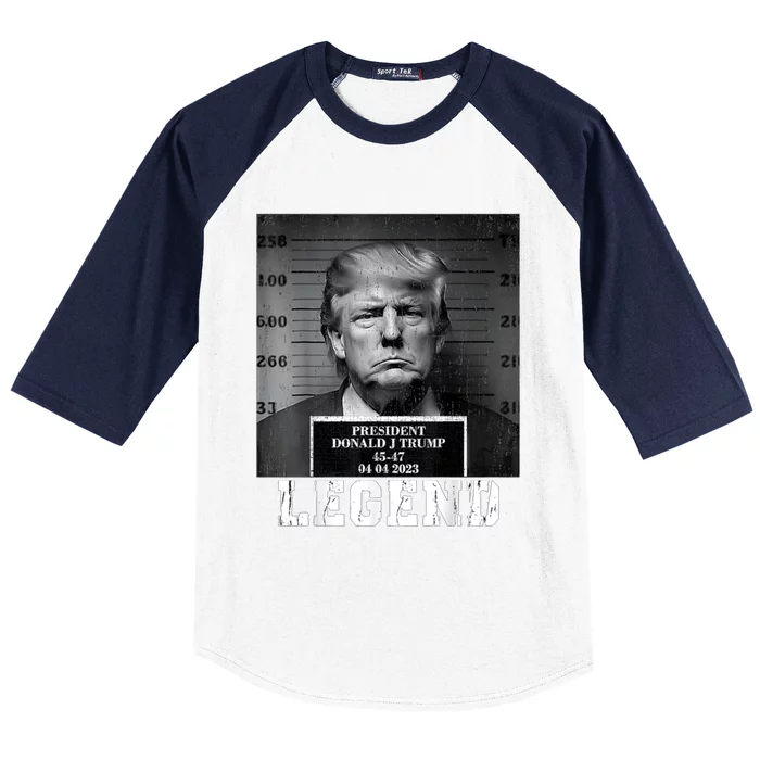 Trump 2024 Mugshot President Legend Baseball Sleeve Shirt