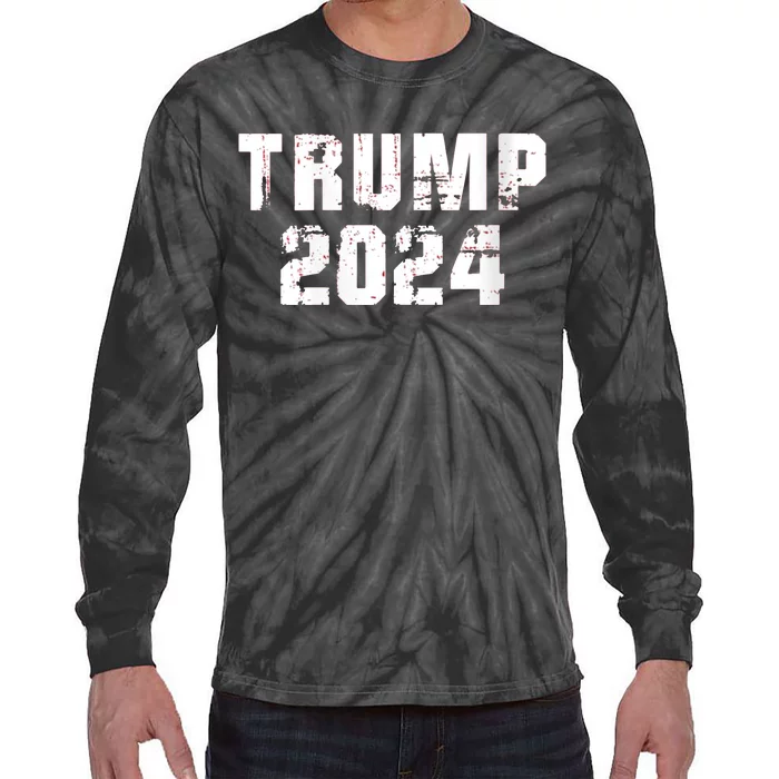 Trump 2024 Mugshot President Legend Tie-Dye Long Sleeve Shirt