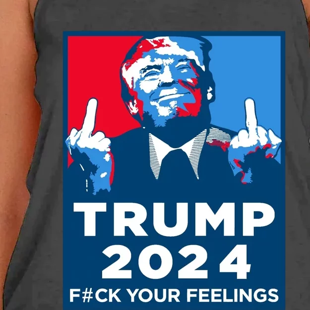 Donald Trump, Fuck Your Feelings Women's Knotted Racerback Tank