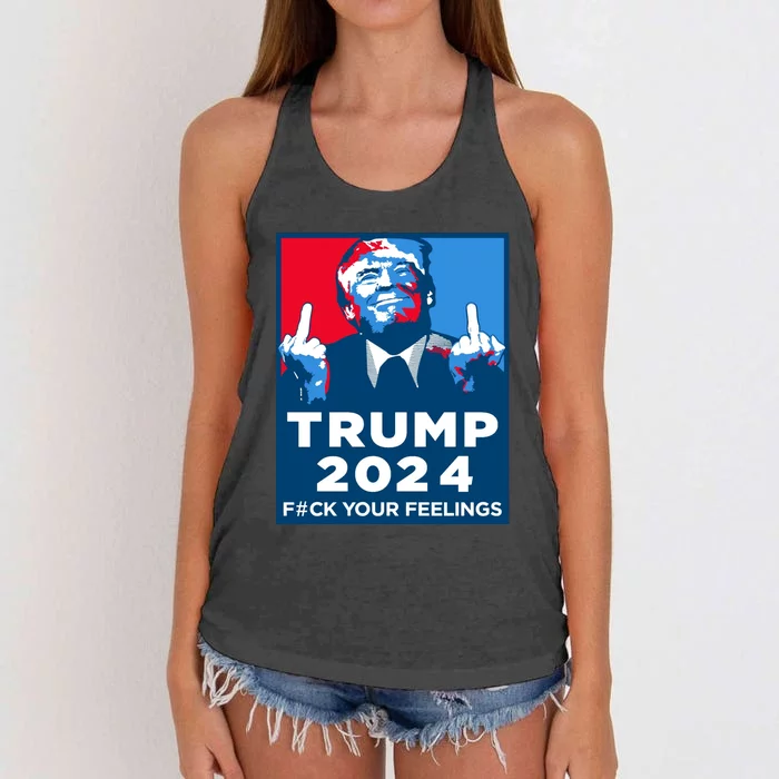 Donald Trump, Fuck Your Feelings Women's Knotted Racerback Tank