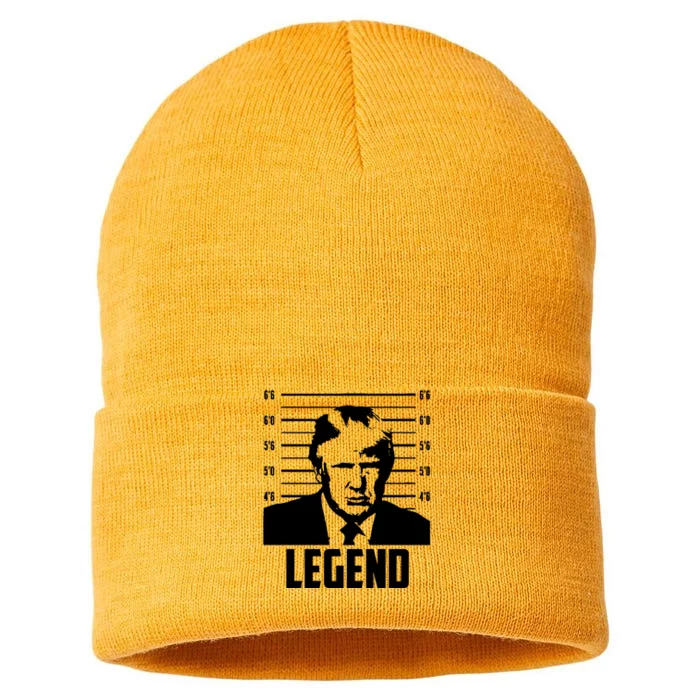 Trump 2024 Mugshot President Legend Pro Trump Sustainable Knit Beanie