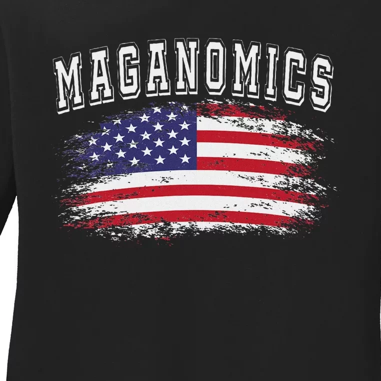 Trump 2024 Maganomics President Legend Ladies Long Sleeve Shirt