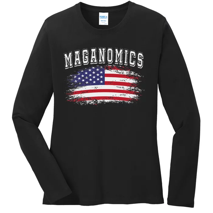 Trump 2024 Maganomics President Legend Ladies Long Sleeve Shirt