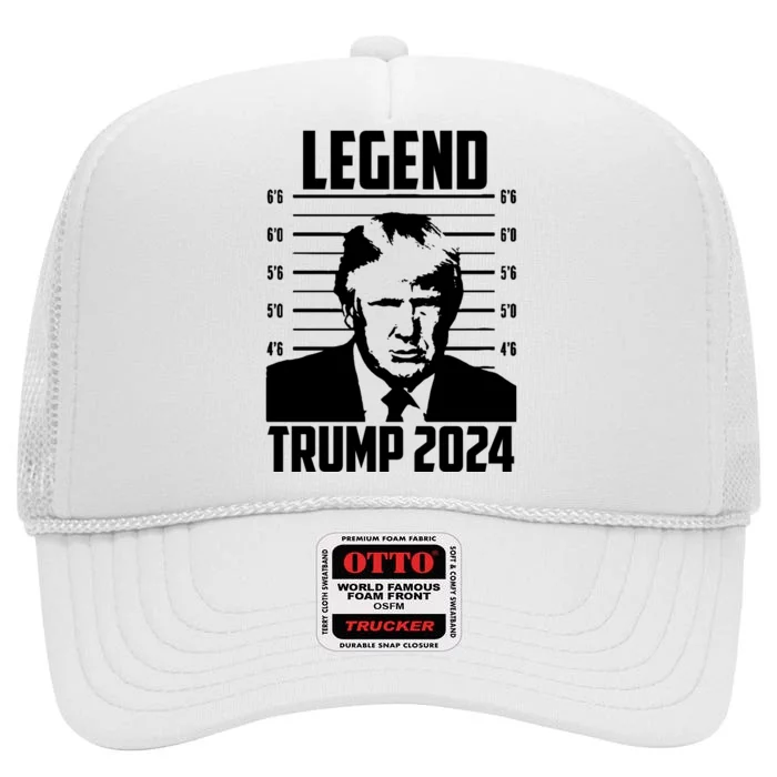 Trump 2024 Mugshot President Legend Pro Trump High Crown Mesh Trucker Hat