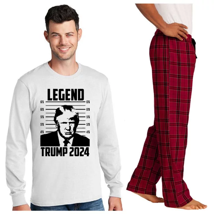 Trump 2024 Mugshot President Legend Pro Trump Long Sleeve Pajama Set