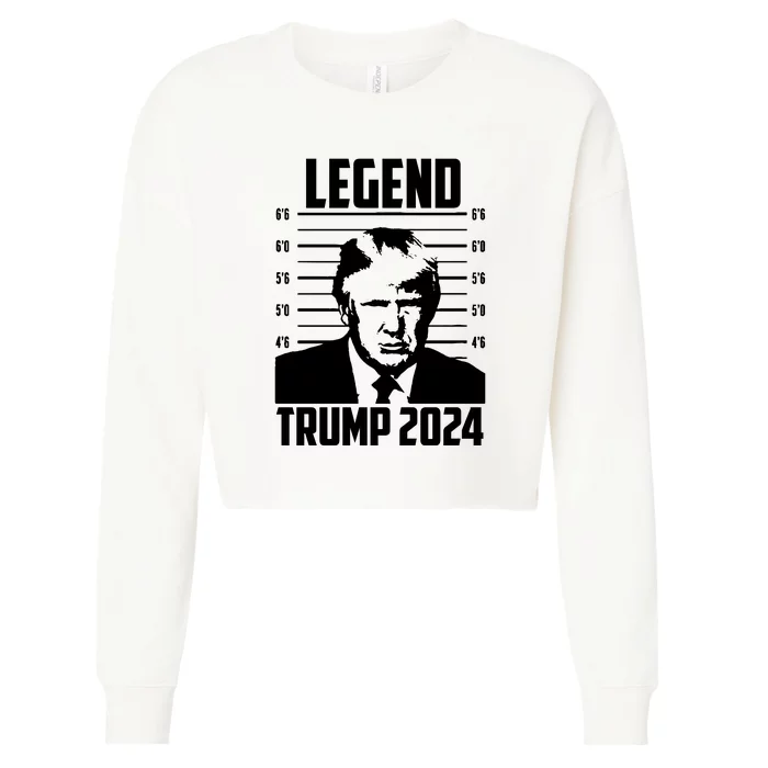 Trump 2024 Mugshot President Legend Pro Trump Cropped Pullover Crew