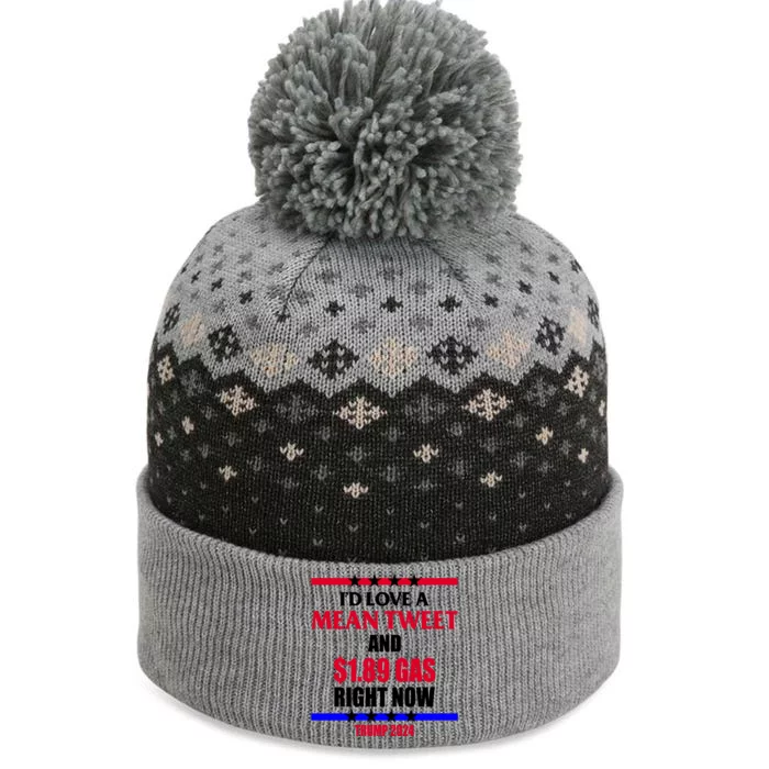 Trump 2024 Mean Tweet Low Gas Anti Biden The Baniff Cuffed Pom Beanie