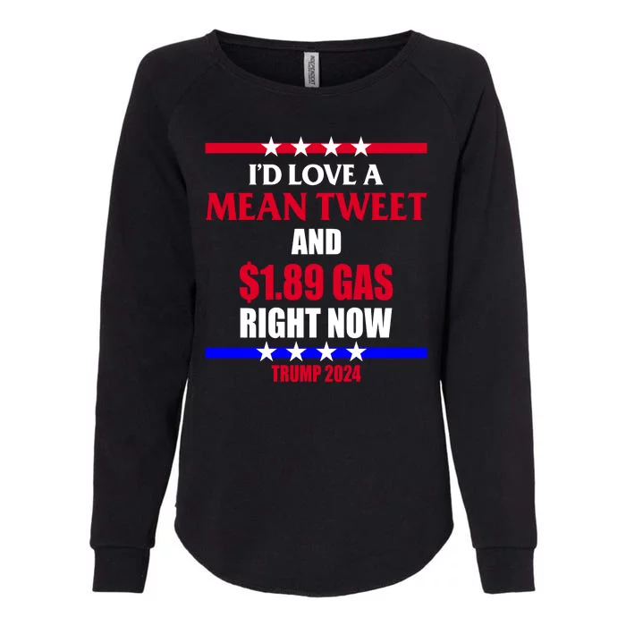 Trump 2024 Mean Tweet Low Gas Anti Biden Womens California Wash Sweatshirt