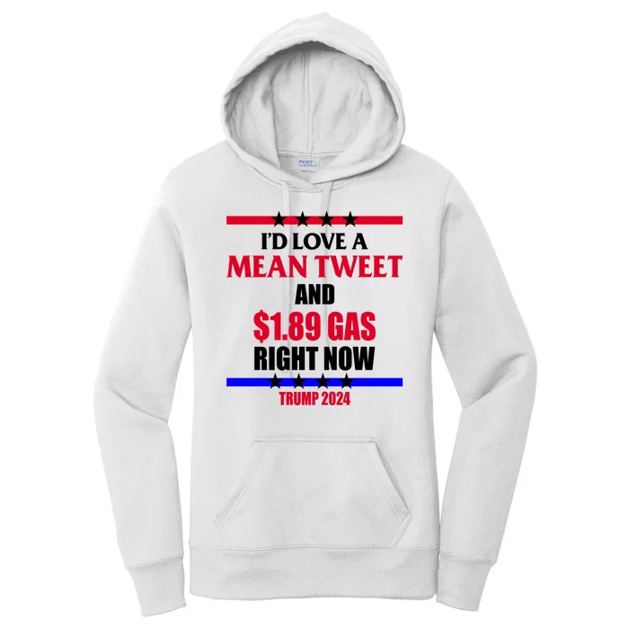 Trump 2024 Mean Tweet Low Gas Anti Biden Women's Pullover Hoodie