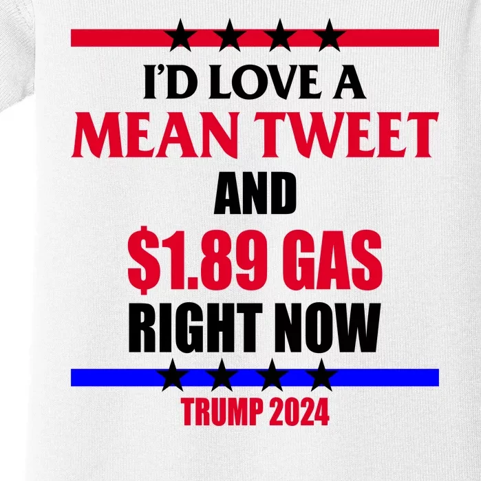 Trump 2024 Mean Tweet Low Gas Anti Biden Baby Bodysuit