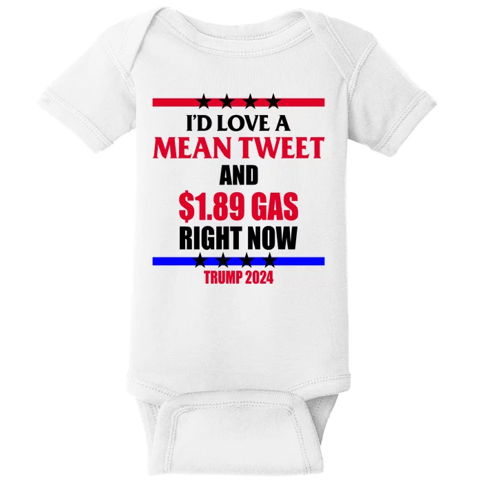 Trump 2024 Mean Tweet Low Gas Anti Biden Baby Bodysuit