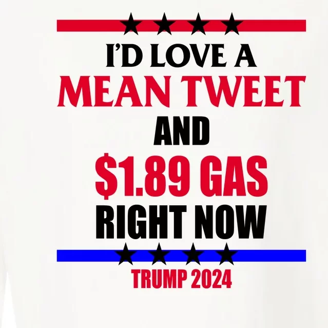 Trump 2024 Mean Tweet Low Gas Anti Biden Cropped Pullover Crew