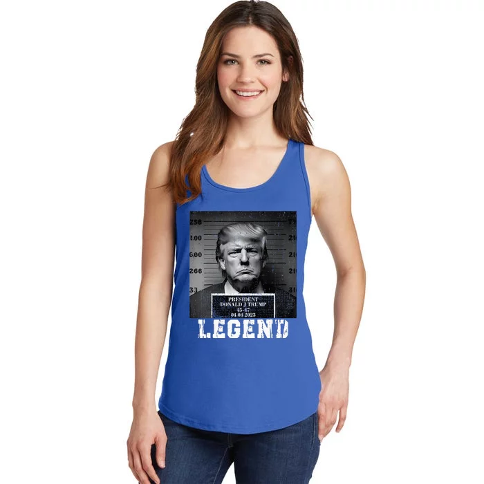 Trump 2024 Mugshot President Legend Ladies Essential Tank