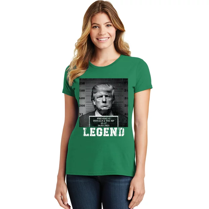 Trump 2024 Mugshot President Legend Women's T-Shirt