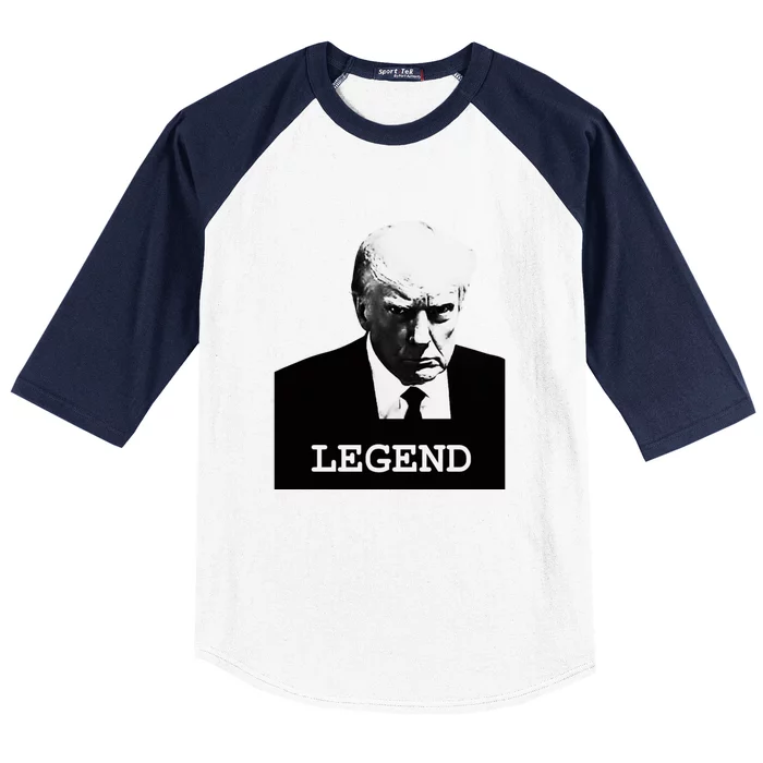 Trump 2024 Mugshot President Legend Baseball Sleeve Shirt