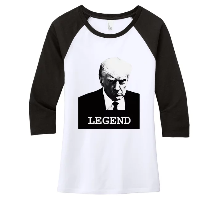 Trump 2024 Mugshot President Legend Women's Tri-Blend 3/4-Sleeve Raglan Shirt