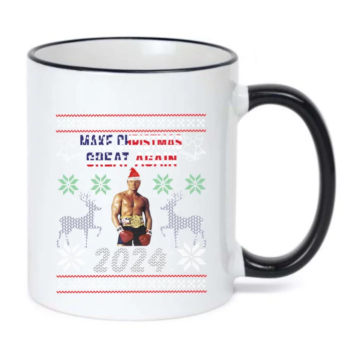 Trump 2024 Make Christmas Great Again Boxer Trump Usa Flag Gift Black Color Changing Mug