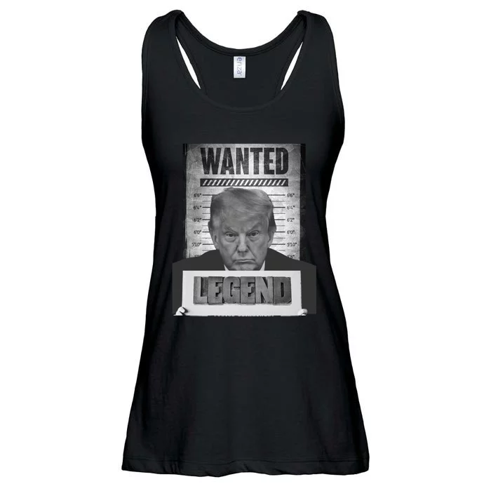 Trump 2024 Mugshot President Legend Ladies Essential Flowy Tank