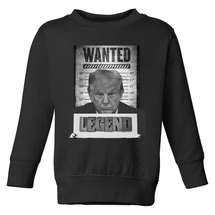 Trump 2024 Mugshot President Legend Toddler Sweatshirt