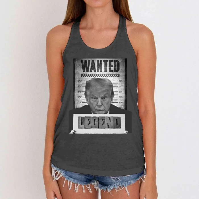 Trump 2024 Mugshot President Legend Women's Knotted Racerback Tank