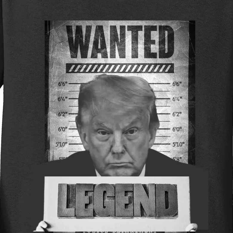 Trump 2024 Mugshot President Legend Kids Long Sleeve Shirt